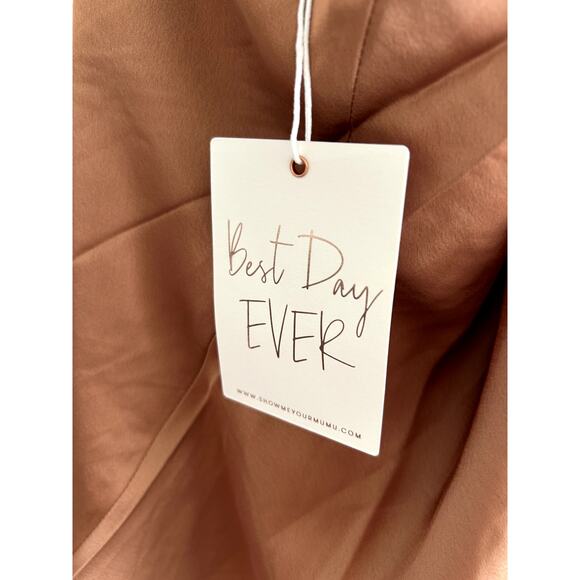 Show Me Your Mumu Jasmine Halter Maxi Dress in Copper Luxe Satin L NWT - Picture 9 of 11